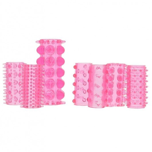Набор из 7 розовых насадок на пенис ONE-A-DAY PENIS SLEEVES PINK - Seven Creations - в Великом Новгороде купить с доставкой