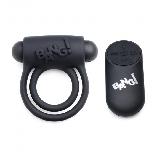 Черное эрекционное виброкольцо 28X Remote Control Vibrating Cock Ring   Bullet - XR Brands - в Великом Новгороде купить с доставкой