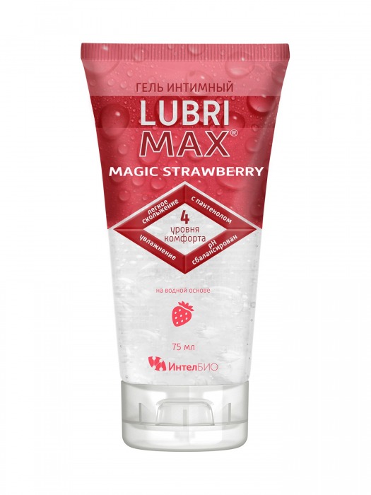 Интимный гель-смазка на водной основе Lubrimax Magic Strawberry - 75 мл. - ИнтелБИО - купить с доставкой в Великом Новгороде