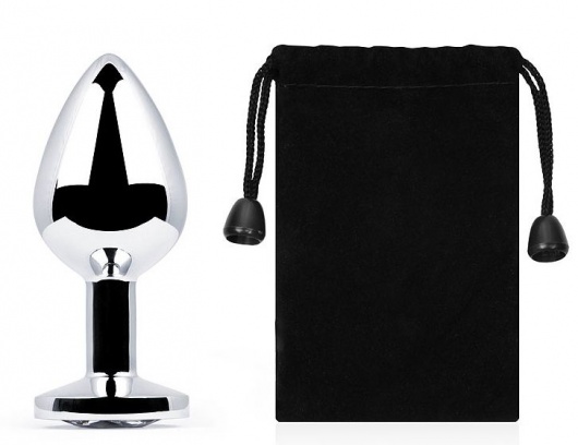 Анальная пробка BUTT PLUG  Small с прозрачным кристаллом - 7 см. - Anal Jewelry Plug