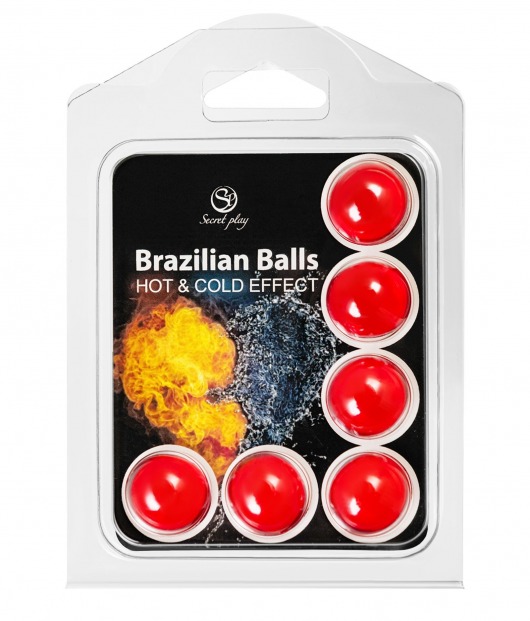 Набор из 6 шариков с массажным маслом Brazilian Balls с охлаждающим и разогревающим эффектом - Secret Play - купить с доставкой в Великом Новгороде