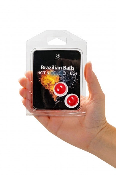 Набор из 2 шариков с массажным маслом Barazilian Balls с охлаждающим и разогревающим эффектом - Secret Play - купить с доставкой в Великом Новгороде