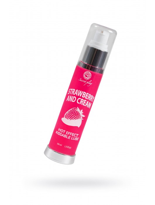 Массажное масло 2-в-1 с разогревающим эффектом и вкусом клубники со сливками - 50 мл. - Secret Play - купить с доставкой в Великом Новгороде