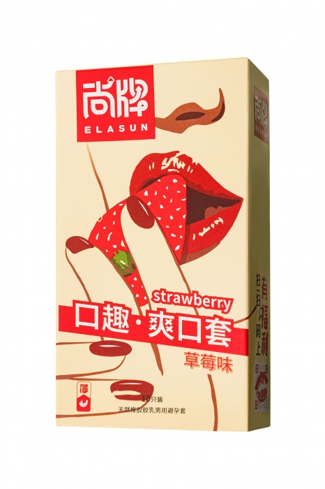 Презервативы Elasun Strawberry с аромато клубники - 10 шт. - Elasun - купить с доставкой в Великом Новгороде