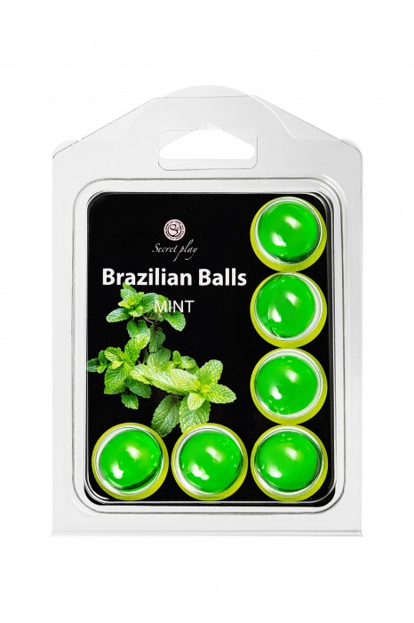 Набор из 6 шариков с массажным маслом Brazilian Balls с ароматом мяты - Secret Play - купить с доставкой в Великом Новгороде