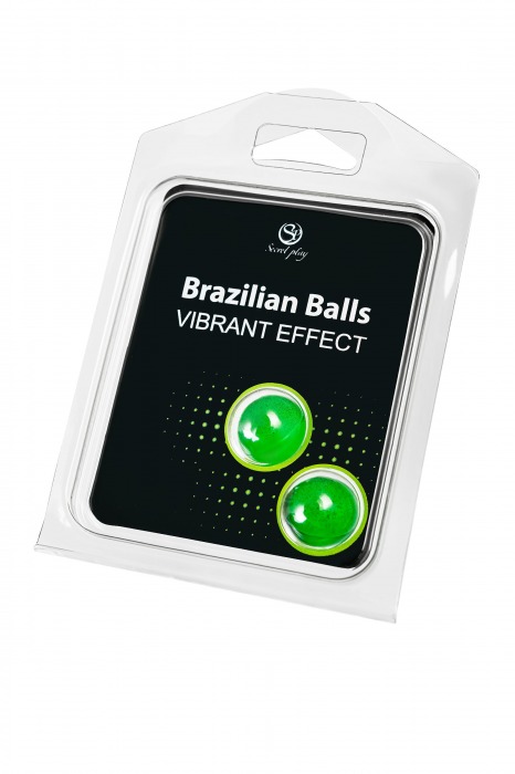 Набор из 2 шариков с массажным маслом Brazilian Balls с эффектом вибрации - Secret Play - купить с доставкой в Великом Новгороде
