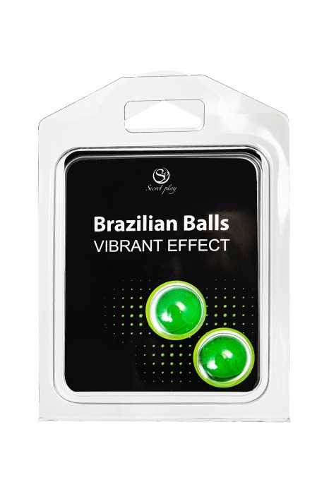 Набор из 2 шариков с массажным маслом Brazilian Balls с эффектом вибрации - Secret Play - купить с доставкой в Великом Новгороде