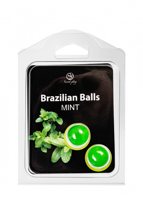 Набор из 2 шариков с массажным маслом Brazilian Balls с ароматом мяты - Secret Play - купить с доставкой в Великом Новгороде