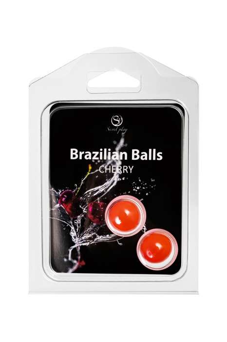 Набор из 2 шариков с массажным маслом Brazilian Balls с ароматом вишни - Secret Play - купить с доставкой в Великом Новгороде