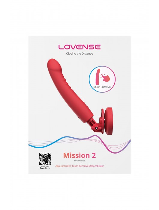 Красный вибратор Mission 2 с технологией Touch-Sense - 20 см. - Lovense