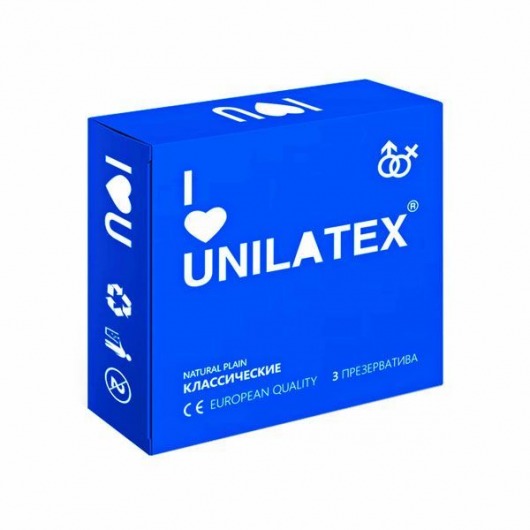 Классические презервативы Unilatex Natural Plain - 3 шт. - Unilatex - купить с доставкой в Великом Новгороде