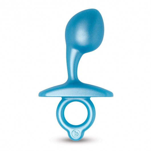 Голубая анальная пробка для массажа простаты Bulb Silicone Prostate Plug - 10,7 см. - b-Vibe - в Великом Новгороде купить с доставкой