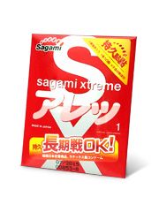 Утолщенный презерватив Sagami Xtreme FEEL LONG с точками - 1 шт. - Sagami - купить с доставкой в Великом Новгороде