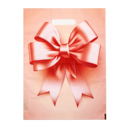 Пакет с принтом в виде банта с вырубной ручкой (30х40 см) - Сима-Ленд - купить с доставкой в Великом Новгороде