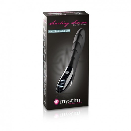 Вибратор с электростимуляцией Sizzling Simon Black Edition - 27 см. - MyStim - купить с доставкой в Великом Новгороде