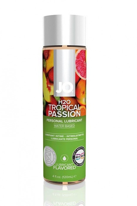 Лубрикант на водной основе с ароматом тропических фруктов JO Flavored Tropical Passion - 120 мл. - System JO - купить с доставкой в Великом Новгороде