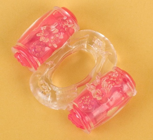 Прозрачное виброкольцо с двумя вибропульками - Toyfa Basic - в Великом Новгороде купить с доставкой