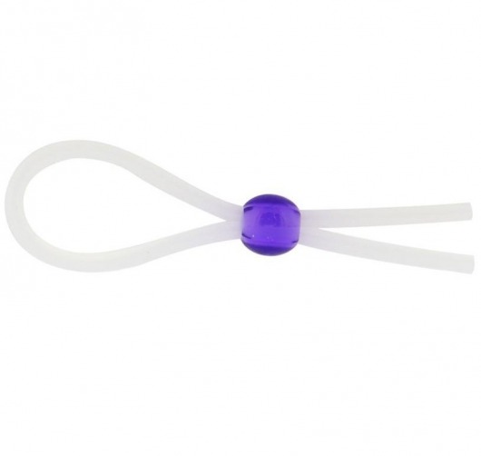 Прозрачное лассо с фиолетовой бусиной SILICONE COCK RING WITH BEAD LAVENDER - NMC - в Великом Новгороде купить с доставкой