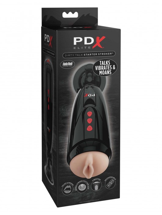 Мастурбатор-вагина с вибрацией Dirty Talk Starter Stroker - Pipedream - в Великом Новгороде купить с доставкой