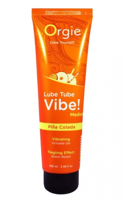 Гель с эффектом вибрации Lube Tube Vibe Medium Pina Colada - 100 мл. - ORGIE - купить с доставкой в Великом Новгороде