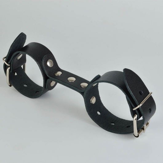 Черные кожаные наручники-фиксатор - Sitabella - купить с доставкой в Великом Новгороде