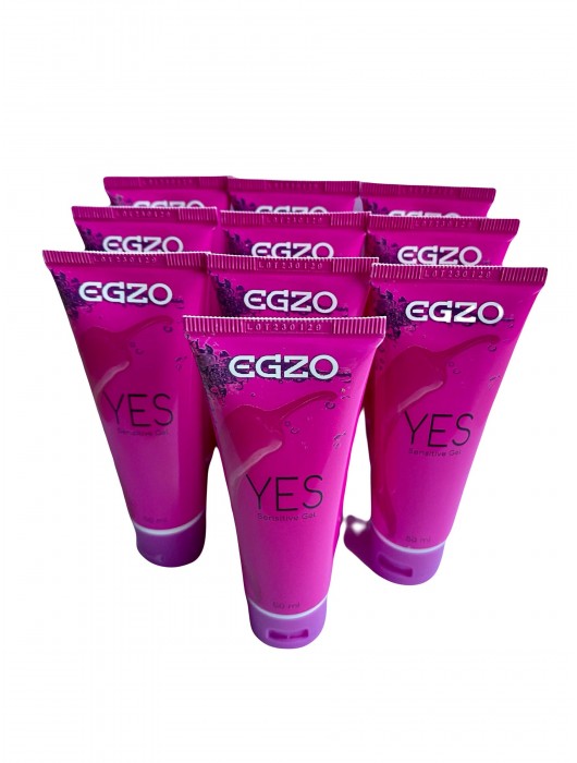 Набор из 10 согревающих лубрикантов на водной основе Egzo Yes (по 50 мл.) - EGZO - купить с доставкой в Великом Новгороде