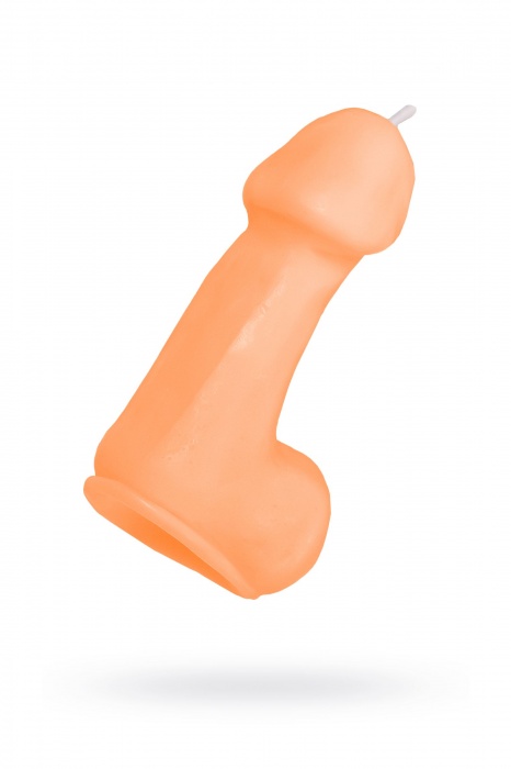 Оранжевая свеча в форме пениса - 47 гр. - Pecado - купить с доставкой в Великом Новгороде