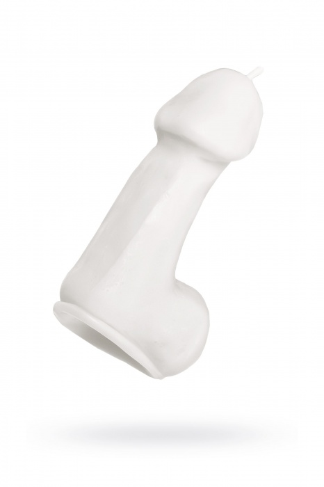 Белая свеча в форме пениса - 47 гр. - Pecado - купить с доставкой в Великом Новгороде