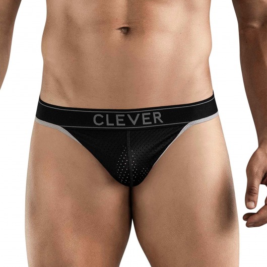 Черные перфорированные трусы-тонги Clever Ambar Thong - Clever Masculine Underwear купить с доставкой Черные перфорированные трусы-тонги Clever Ambar Thong - Clever Masculine Underwear купить с доставкой