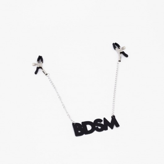 Зажимы на соски с кожаной подвеской BDSM - Crazy Handmade - купить с доставкой в Великом Новгороде