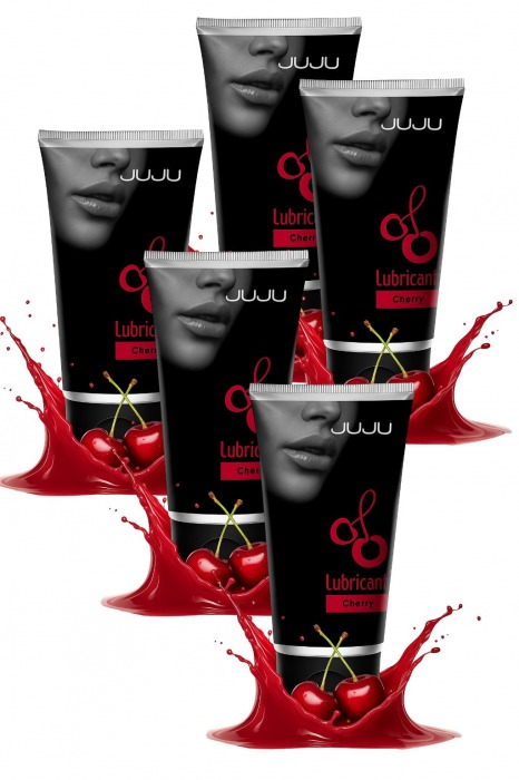 Набор из 5 съедобных лубрикантов JUJU со вкусом вишни - JuJu - купить с доставкой в Великом Новгороде Набор из 5 съедобных лубрикантов JUJU со вкусом вишни - JuJu - купить с доставкой в Великом Новгороде