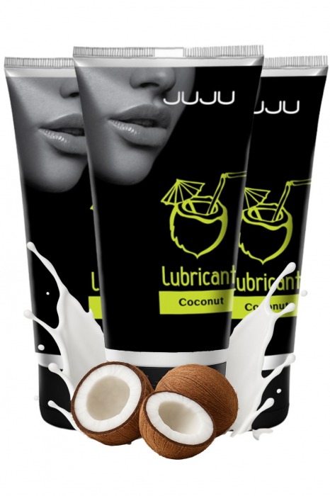 Набор из 3 съедобных лубрикантов JUJU со вкусом кокоса - JuJu - купить с доставкой в Великом Новгороде Набор из 3 съедобных лубрикантов JUJU со вкусом кокоса - JuJu - купить с доставкой в Великом Новгороде