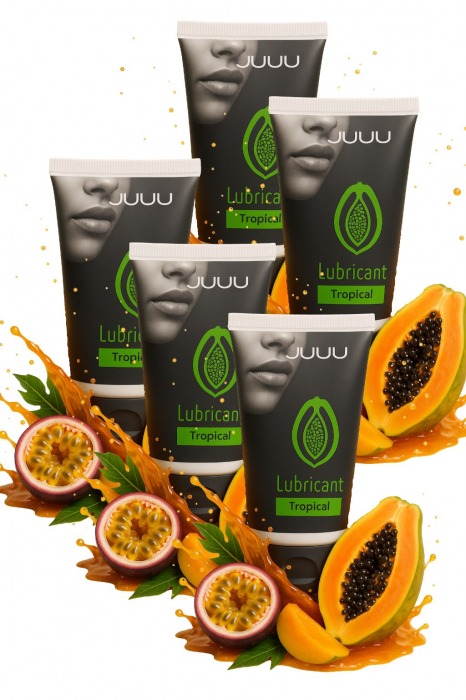 Набор из 5 съедобных лубрикантов JUJU со вкусом тропических фруктов - JuJu - купить с доставкой в Великом Новгороде Набор из 5 съедобных лубрикантов JUJU со вкусом тропических фруктов - JuJu - купить с доставкой в Великом Новгороде