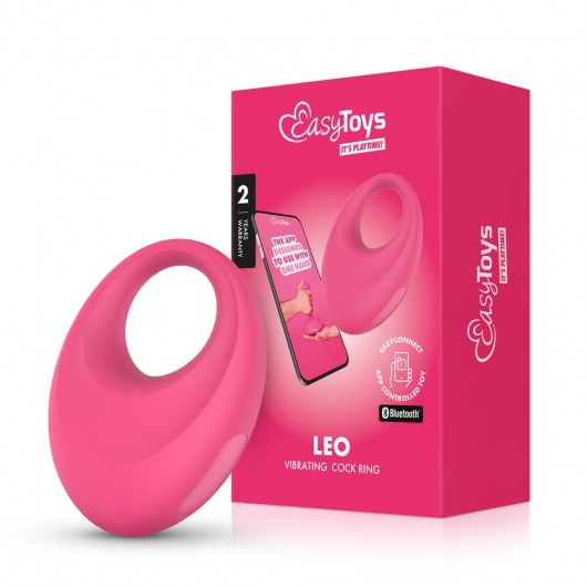 Розовое интерактивное эрекционное виброкольцо Leo - Easy toys - в Великом Новгороде купить с доставкой
