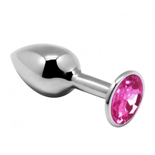 Серебристая анальная втулка Mini Metal Butt Plug Size M с розовым кристаллом - Adrien Lastic в Великом Новгороде Серебристая анальная втулка Mini Metal Butt Plug Size M с розовым кристаллом - Adrien Lastic