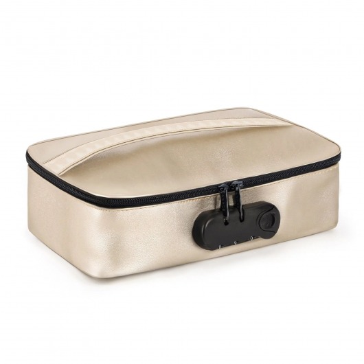 Золотистая сумочка для хранения игрушек Discreet Box - Dorcel - купить с доставкой в Великом Новгороде