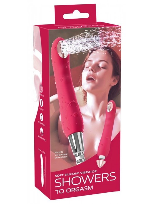 Малиновая насадка на душ с вибрацией Showers to orgasm - 20,1 см. - Orion - купить с доставкой в Великом Новгороде
