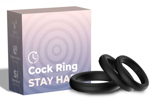 Набор из 3 черных эрекционных колец Stay Hard - Boys of Toys - в Великом Новгороде купить с доставкой