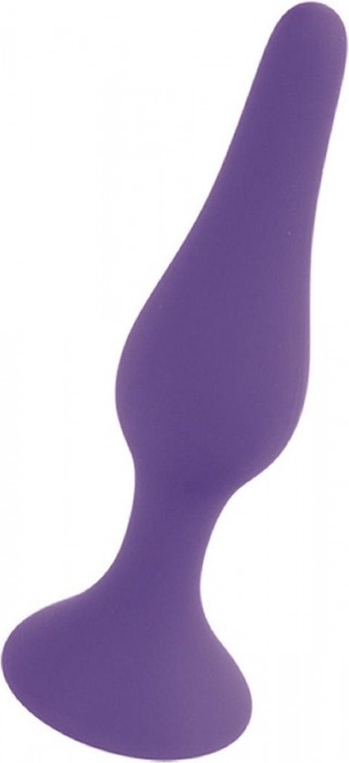 Фиолетовая анальная втулка Silcone Purple Plug Small - 10 см. - Boys of Toys