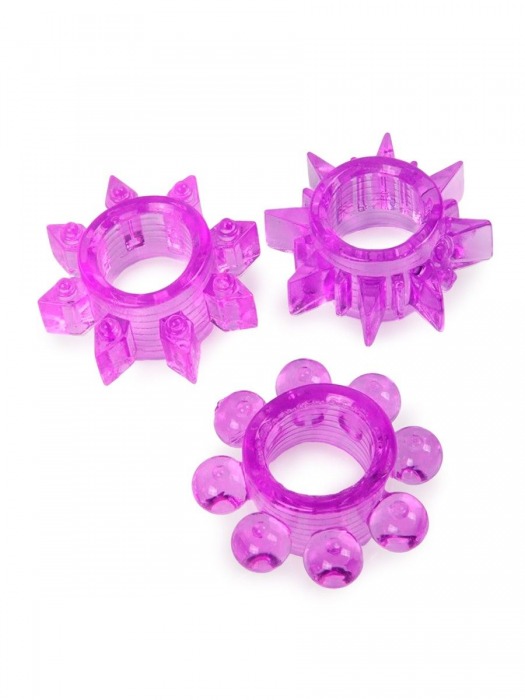Набор из 3 лиловых эрекционных колец различной формы - Erowoman-Eroman - в Великом Новгороде купить с доставкой