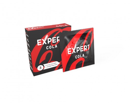 Презервативы с ароматом колы Expert Cola - 3 шт. - Expert - купить с доставкой в Великом Новгороде