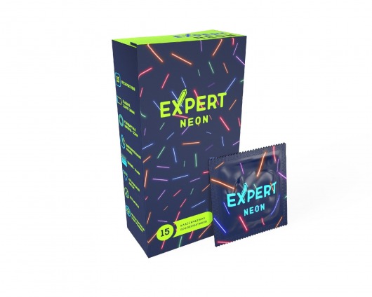 Светящиеся в темноте презервативы Expert Neon - 15 шт. - Expert - купить с доставкой в Великом Новгороде