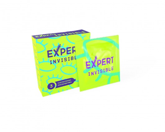 Ультратонкие презервативы Expert Invisible - 3 шт. - Expert - купить с доставкой в Великом Новгороде