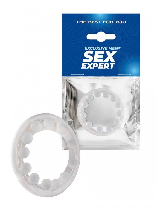 Эрекционное кольцо со стимулирующими шариками на поверхности - Sex Expert - в Великом Новгороде купить с доставкой