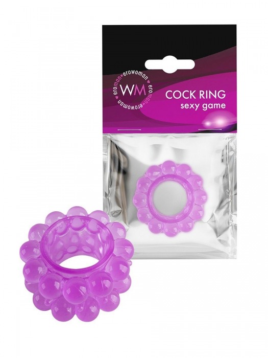Лиловое эрекционное кольцо с 2 рядами стимулирующих шариков - Erowoman-Eroman - в Великом Новгороде купить с доставкой