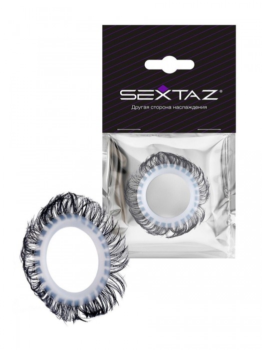 Эластичное эрекционное колечко с черными «ресничками» - Sextaz - в Великом Новгороде купить с доставкой