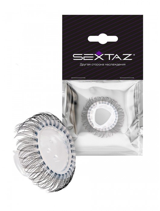 Эластичное эрекционное кольцо с длинными черными «ресничками» - Sextaz - в Великом Новгороде купить с доставкой