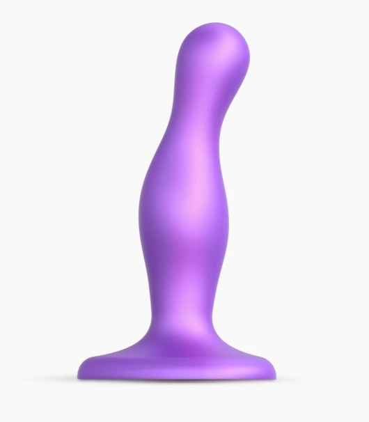Фиолетовая насадка Strap-On-Me Dildo Plug Curvy size S - Strap-on-me - купить с доставкой в Великом Новгороде
