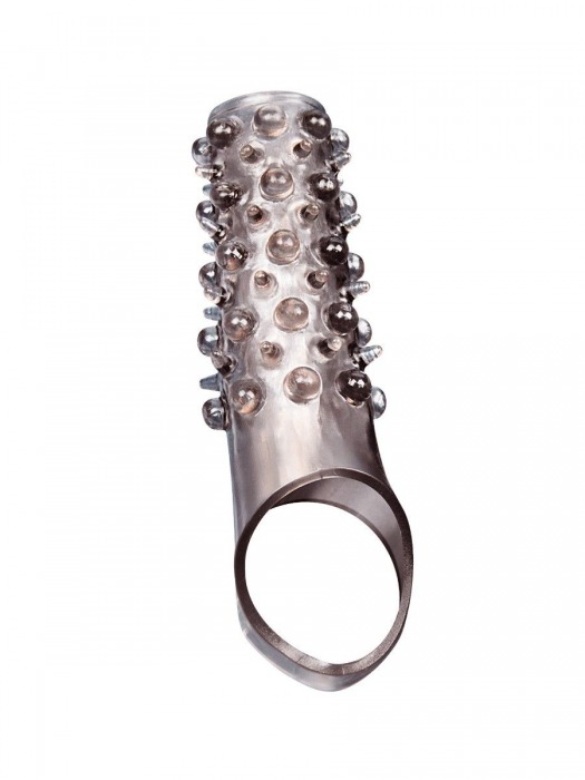 Дымчатая насадка на пенис с шипами и выпуклостями - 12 см. - Sex Expert - в Великом Новгороде купить с доставкой