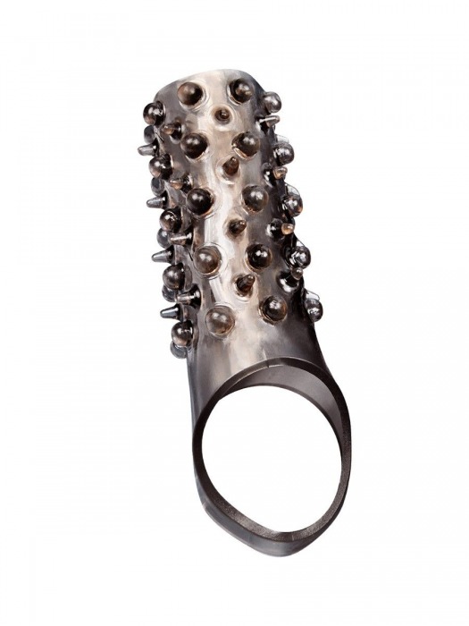 Дымчатая насадка на пенис с шипами и выпуклостями - 12,5 см. - Sex Expert - в Великом Новгороде купить с доставкой